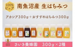 【ふるさと納税】さいき養蜂園　天然ピュア蜂蜜　３００ｇ２種お楽しみセット