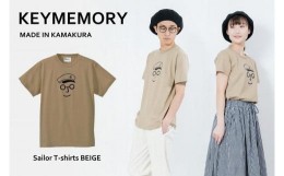 【ふるさと納税】《0》【KEYMEMORY鎌倉】セーラー帽イラストTシャツ BEIGE