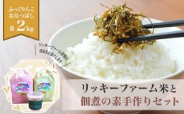 【ふるさと納税】リッキーファーム米と佃煮の素手作りセット【ふっくりんこ・ななつぼし各2kg】 ふるさと納税 人気 おすすめ ランキング 