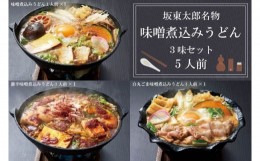 【ふるさと納税】EE-1　坂東太郎名物　味噌煮込みうどん３味セット（5人前）