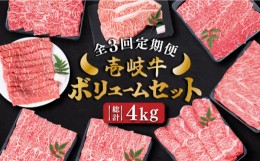 【ふるさと納税】【全3回定期便】 壱岐牛ボリュームセット 約4kg 《壱岐市》【土肥増商店】 長崎 壱岐産 黒毛和牛 牛肉 ステーキ しゃぶ