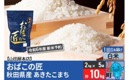 【ふるさと納税】【白米】＜令和6年産 新米予約＞おばこの匠 秋田県産あきたこまち 10kg（2kg×5袋）秋田こまち お米