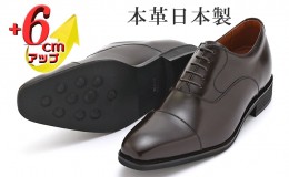 【ふるさと納税】本革 ビジネスシューズ 革靴 紳士靴 6cmアップ シークレットシューズ No.1301 ダークブラウン
