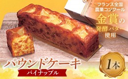 【ふるさと納税】＜金賞受賞の発酵バター使用＞季節のパウンドケーキ（パイナップル）1本