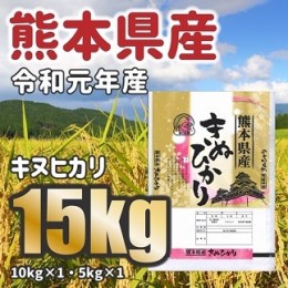 【ふるさと納税】＜W069＞令和元年産★熊本県産キヌヒカリ　１５ｋｇ