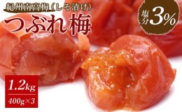 【ふるさと納税】紀州南高梅 つぶれ梅 セット しそ漬け梅 塩分3％ 1.2kg 白浜グルメ市場 【 南高梅 梅干し つぶれ梅干し しそ梅干し シソ