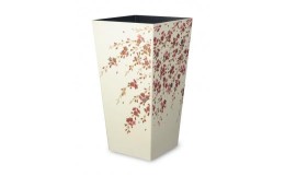 【ふるさと納税】蒔絵調 ダストボックス L角 9.5L 桜ホワイト　タツクラフト