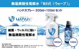 【ふるさと納税】無塩微酸性電解水「WAVE」ハンドスプレー500ml+100mlセット