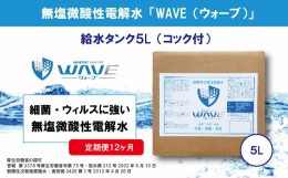 【ふるさと納税】無塩微酸性電解水「WAVE」給水タンク5L（定期便12ヶ月）