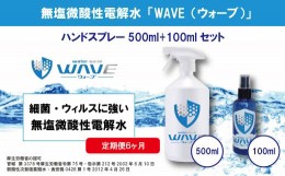 【ふるさと納税】無塩微酸性電解水「WAVE」500ml+100mlセット（定期便6ヶ月）