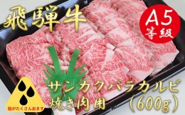 【ふるさと納税】A5飛騨牛サンカクバラカルビ焼き肉用600g