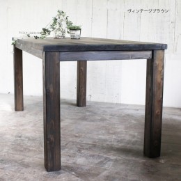 【ふるさと納税】【ヴィンテージブラウン】アンティーク風 無垢材 ダイニングテーブル＜アンティーク風 家具 Dea-Sirio＞※北海道・沖縄