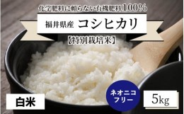 【ふるさと納税】【先行予約】【令和6年産・新米】【特別栽培米】福井県産 コシヒカリ 5kg 〜化学肥料にたよらない 有機肥料100%〜 ネオ