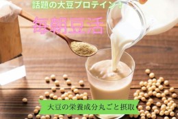 【ふるさと納税】毎朝豆活300g（クリアボトル付）　〈豆 ドリンク 大豆パウダー たんぱく質 プロテイン 酵素 国産 大豆 飲料 健康 美容 