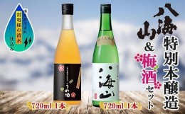 【ふるさと納税】純米大吟醸 八海山 日本酒 八海山の原酒で仕込んだうめ酒  720ml 飲み比べ セット 四合瓶 酒 お酒 梅酒 梅 うめ ウメ 晩