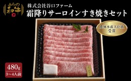 【ふるさと納税】【農林水産大臣賞受賞】 ふらの和牛【霜降りサーロイン】すき焼きセット480g（3〜4人用）≪梅≫