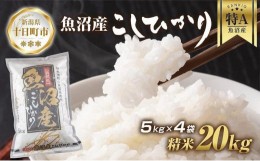 【ふるさと納税】魚沼産 コシヒカリ 5kg ×4袋 計20kg お米 こしひかり 新潟 （お米の美味しい炊き方ガイド付き）