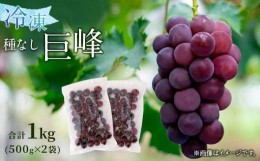 【ふるさと納税】【冷凍】 かの蜂 冷凍フルーツ 巨峰 種なし 1kg （500g×2袋）  国産 種なし巨峰