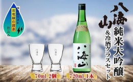 【ふるさと納税】純米大吟醸 八海山 720ml 1本 日本酒 冷酒グラス 70ml 冷酒 グラス 2個 セット 辛口 四合瓶 酒 お酒 晩酌 贈り物 贈答 