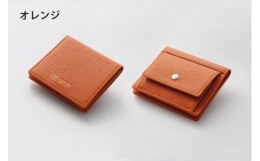 【ふるさと納税】DV039【YOSHINA】コンパクト二つ折り財布（小銭入れ付き）オレンジ