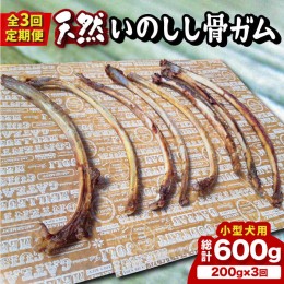 【ふるさと納税】【全3回定期便】＜小型犬用＞スモーキーな香りが食欲をそそる！天然いのしし骨ガム200g 総計600g（肋骨） 吉野ヶ里町/ま