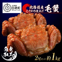 【ふるさと納税】毛蟹 ボイル済み 冷凍 2尾セット 約1kg