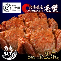 【ふるさと納税】毛蟹 ボイル済み 冷凍 5尾セット 約2.5kg