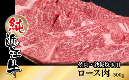 【ふるさと納税】純近江牛焼肉・鉄板焼き用ロース肉500g／草津市 近江牛 和牛 牛肉 国産 肉 日本三大和牛 ビーフ