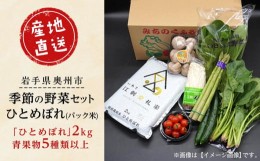 【ふるさと納税】江刺金札米ひとめぼれ パック米と岩手県産野菜セット おこめ ごはん ブランド米 精米 白米