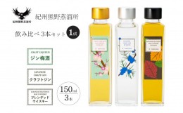 【ふるさと納税】紀州熊野蒸留所 飲み比べ 150ml 3本セット 