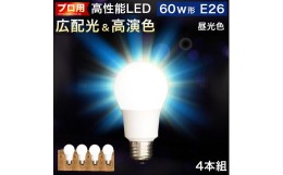 【ふるさと納税】LED電球 E26サイズ ×4本 6500K昼光色 aku101166302