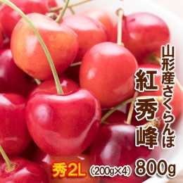 【ふるさと納税】さくらんぼ 紅秀峰 2Lサイズ 800g(200g×4パック) 【令和6年産先行予約】FU22-008