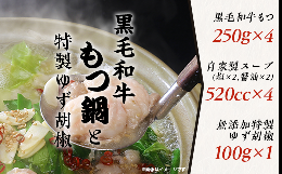 【ふるさと納税】黒毛和牛もつ鍋1kgと特製ゆず胡椒セット【 国産 スープ 脂 おかず 冷凍 人気 お取り寄せ モツ鍋 柚子 茨城県下妻市 】