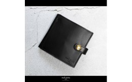 【ふるさと納税】maf pinto (マフ ピント) 二つ折り財布 スナップボタン付き ブラック レザー 本革 日本製