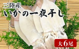 【ふるさと納税】いか 一夜干し 大 6尾 イカ 烏賊 魚介類 三陸 冷凍 つまみ 釣り 丸干し 干物 おつまみ 父の日