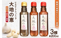 【ふるさと納税】にんにくドレッシング 「大地の恵」 200ml×3種セット 甘口 中辛 激辛 [矢口農園 長野県 池田町 48110490] 