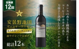 【ふるさと納税】12回 定期便 赤ワイン サッポロ グランポレール 安曇野池田ヴィンヤード「カベルネ・ソーヴィニヨン」750ml 総計12本 [