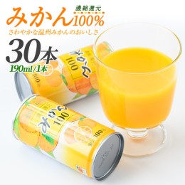 【ふるさと納税】温州みかんの果汁100％ジュース!「ジューシーみかん100」(190ml×30缶) keizai-1256