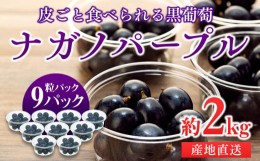 【ふるさと納税】ぶどう ナガノパープル 粒パック 約2kg 皮ごと食べられる黒葡萄  葡萄 ぶどう ブドウ 長野 フルーツ 果物 信州産 長野県