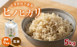 【ふるさと納税】農薬9割減 ・ 化学肥料不使用 ヒノヒカリ(玄米)  5kg ｜ 有機農産物認証推進協会認定 玄米 お米 米 ひのひかり 農薬減 