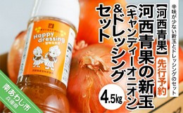 【ふるさと納税】【先行予約】河西青果の新玉（キャンディーオニオン）4.5kg&ドレッシングセット　◆配送５月初旬〜６月末