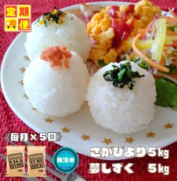 【ふるさと納税】CI523_【無洗米食べ比べ！】さがびより５kg夢しずく５kg【５回定期便】