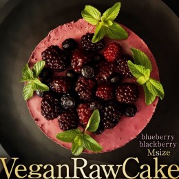【ふるさと納税】植物性100％ Vegan Raw Cake Double berry（ブルーベリー＆ブラックベリー/Mサイズ）お砂糖・小麦粉・乳製品不使用のス