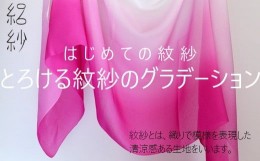 【ふるさと納税】【K665】【絽紗】はじめての紋紗　シルク100%　とろけるグラデーションストール　(ピンク)