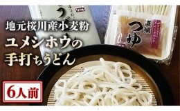 【ふるさと納税】【 手打ちうどん ・ ６人前セット 】 地元 桜川産 小麦粉 「 ユメシホウ 」 使用 うどん 手打ち 麺 食品 [AN002sa]