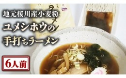 【ふるさと納税】【 手打ち ラーメン ・ ６人前セット 】 地元 桜川産 小麦粉 「 ユメシホウ 」 使用 手打ち 生ラーメン ラーメン [AN003