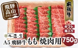 【ふるさと納税】飛騨牛 5等級 もも 焼肉 750g 冷凍 化粧箱入 黒毛和牛 肉 モモ 肉 和牛 鉄板焼 国産 飛騨高山 c505