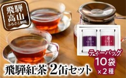 【ふるさと納税】なべしま銘茶 飛騨紅茶 TB缶2本セット 紅茶 茶 ティーバッグ べにふうき 一番茶 ファーストフラッシュ 二番茶 セカンド