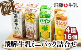 【ふるさと納税】飛騨牛乳 フルーツ牛乳 詰め合わせ パックジュース  乳製品 飛騨産　飛騨高山　  TR3121 　