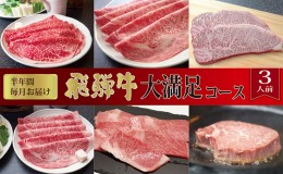 【ふるさと納税】【半年間毎月お届け・化粧箱入り】飛騨牛大満足コース（約3人前）